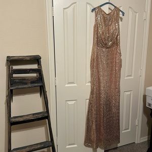 Rose Gold Sequin Formal Dress
